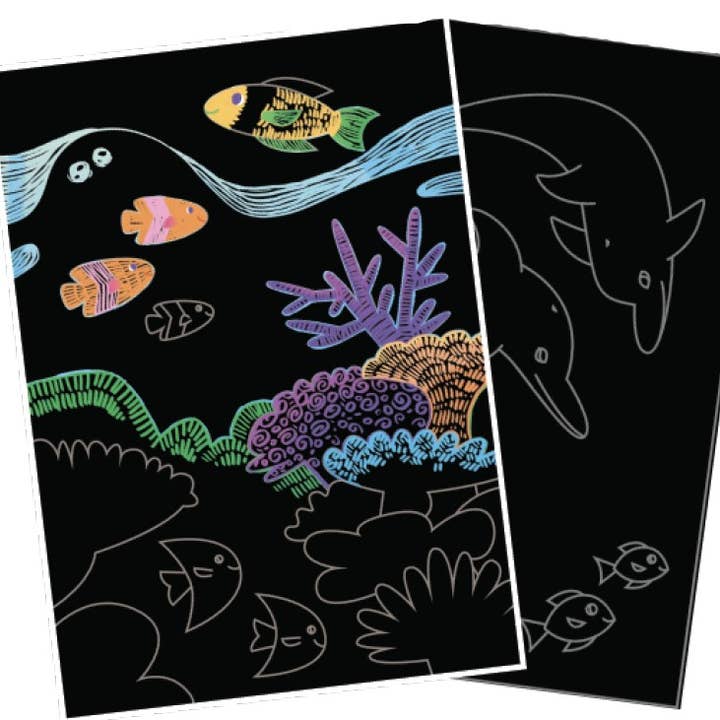 OOLY - Wholesale DIY craft kit – Child - Scratch & Scribble: Ocean Life (10 PC Set)1