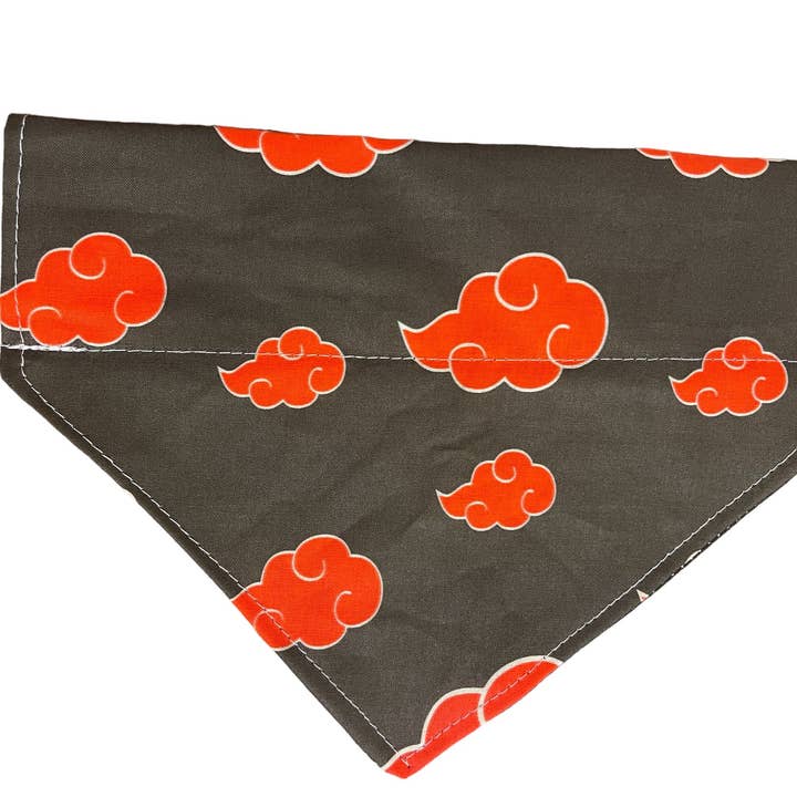 Naruto Red and Black Slide on the Collar Dog Cat Pet Bandana for wholesale by Fabulous Paws