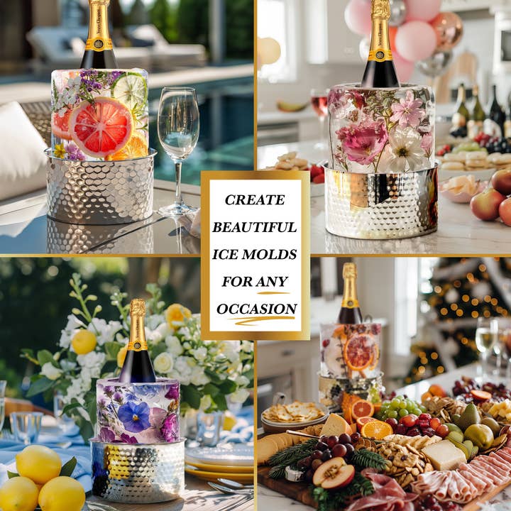 CÔTIER BRAND - Wholesale Wine Bucket - Ice Mold Hammered Wine Bottle Chiller Silver | Hostess Gift1