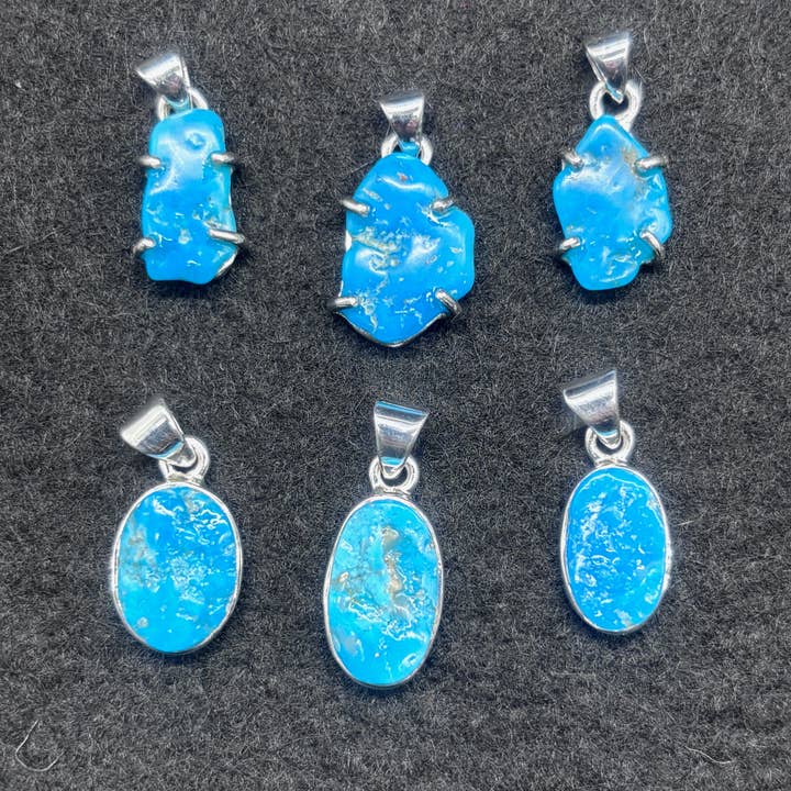 Sleeping-Beauty-Türkis-Anhänger, 925er Silber, 5 Optionen für den Großhandel von Oriental Direct Craft Supplies