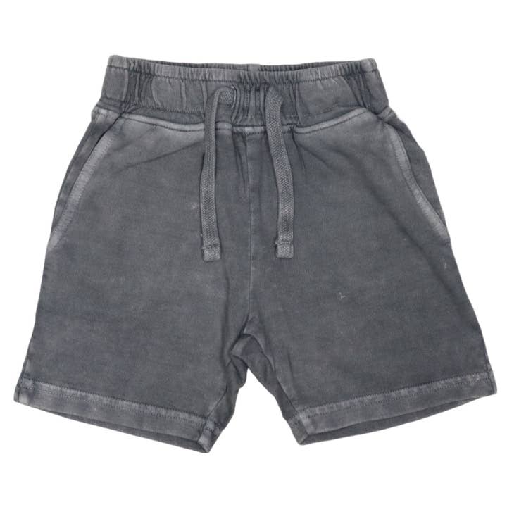 E35560-COAL Kids Solid Enzyme Shorts for wholesale by 🤍Baby Steps and Mish Kids