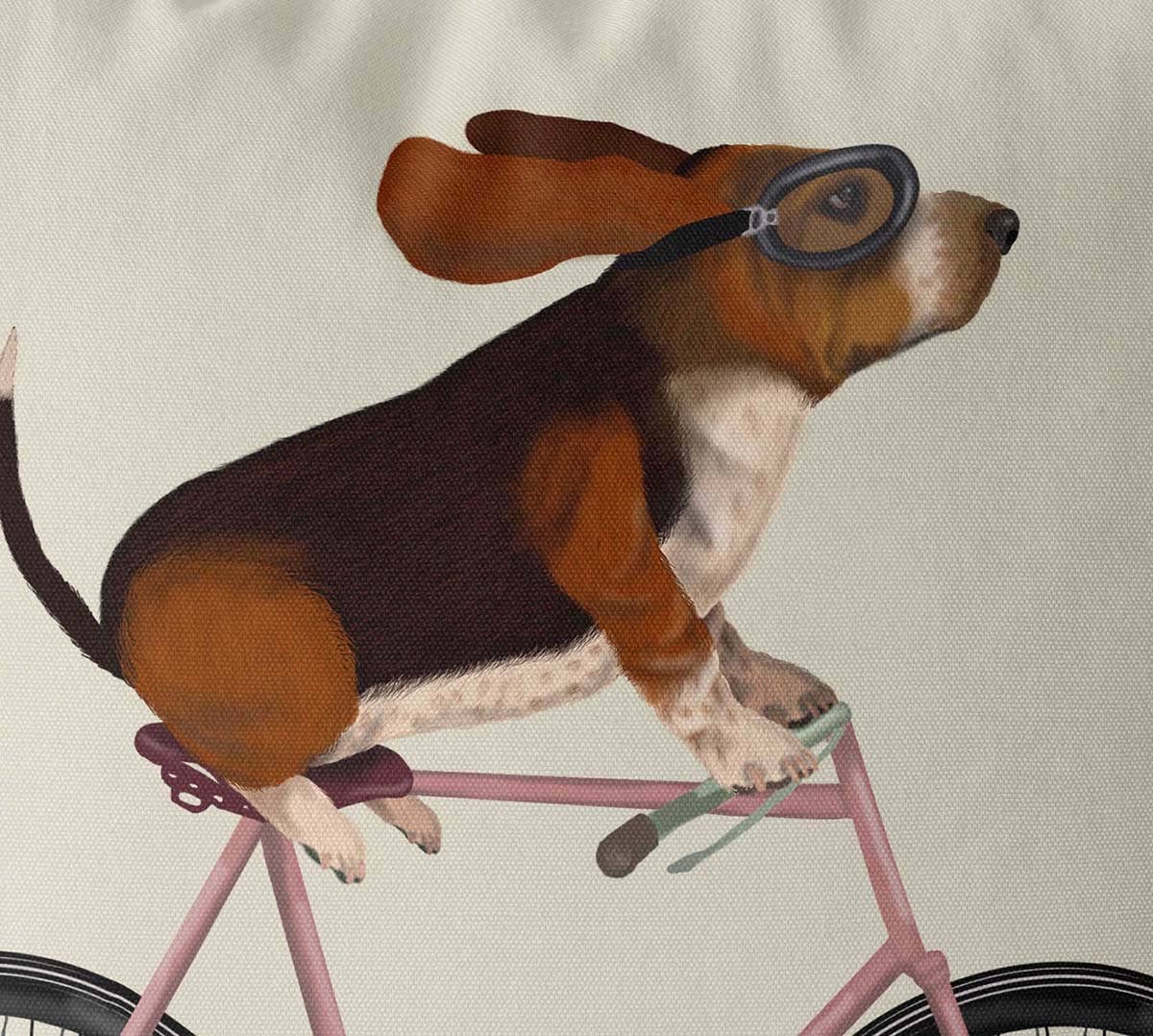 FabFunky Ltd - Wholesale Throw/Decorative Pillow - Basset Hound on Bicycle Dog Gift Pillow or Garden cushion4