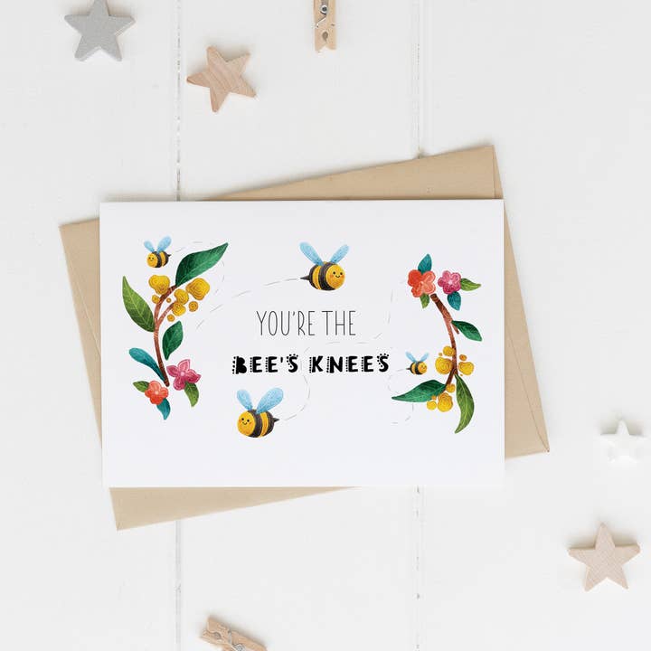 Stray Leaves - Wholesale Everyday greeting card - You're the bees knees recycled greeting card5