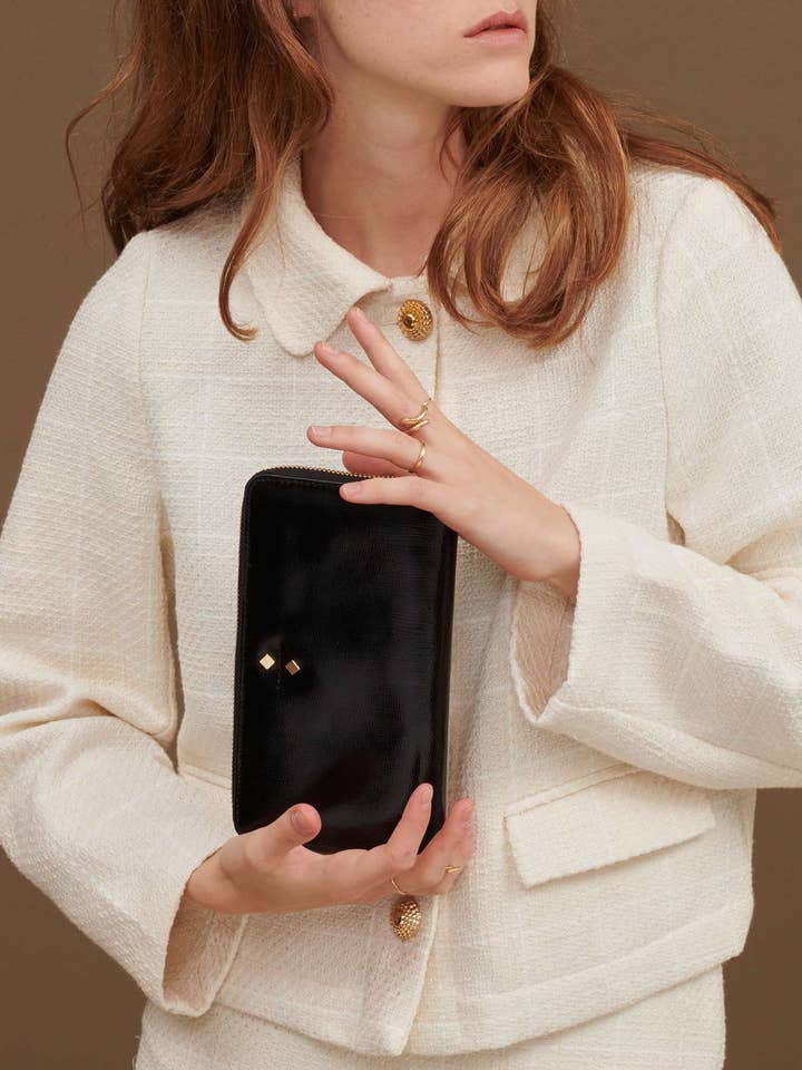 WALLET LEO BLACK LEATHER for wholesale by Maradji