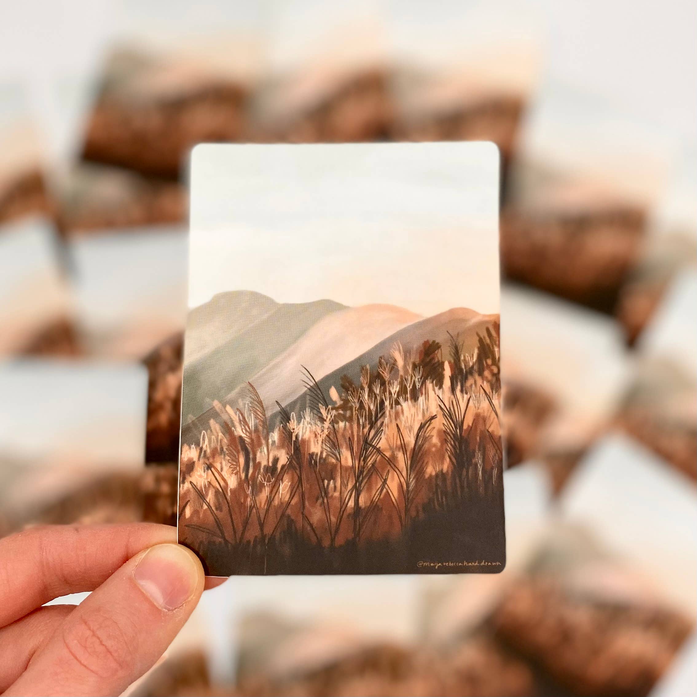 Maija Rebecca Hand Drawn - Vendita all'ingrosso Adesivo - Adesivo paesaggistico Pink Hills