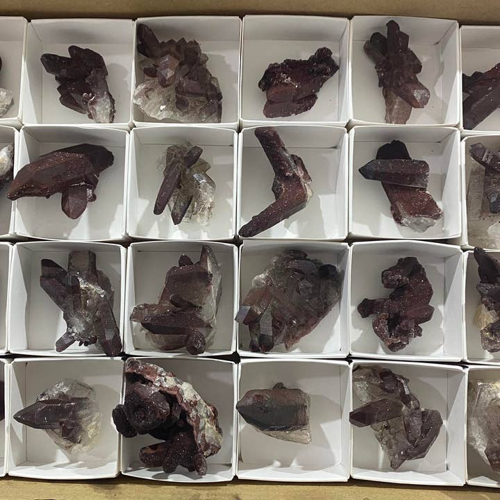 Red Hematite Quartz – 24Pcs for wholesale by M2 Rocks & Minerals