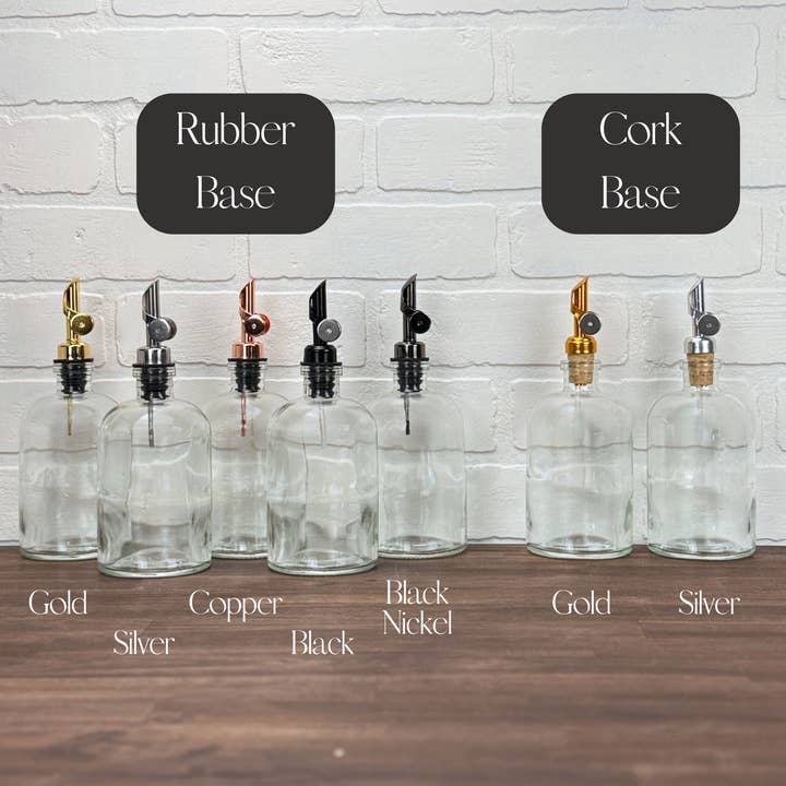 The Bottle Shoppe – wholesale Oil/vinegar dispenser – 25-ounce Apothecary Glass Bottle with Weighted Pour Spout