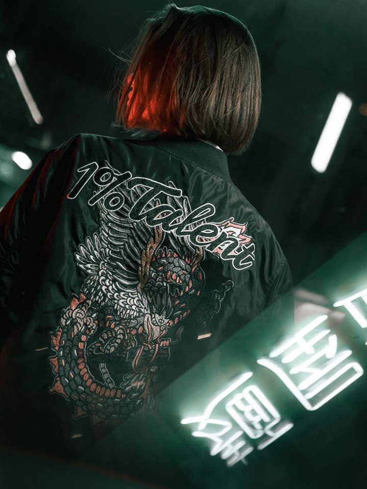 1% Talent - Wholesale Bomber Jacket - Women's - 1%talent Dragon + Eagle Bomber Jacket9