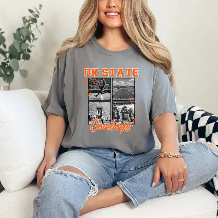 Photos NB des Cowboys de l'État d'OK - Transfert DTF pour la vente par Simply You Customs