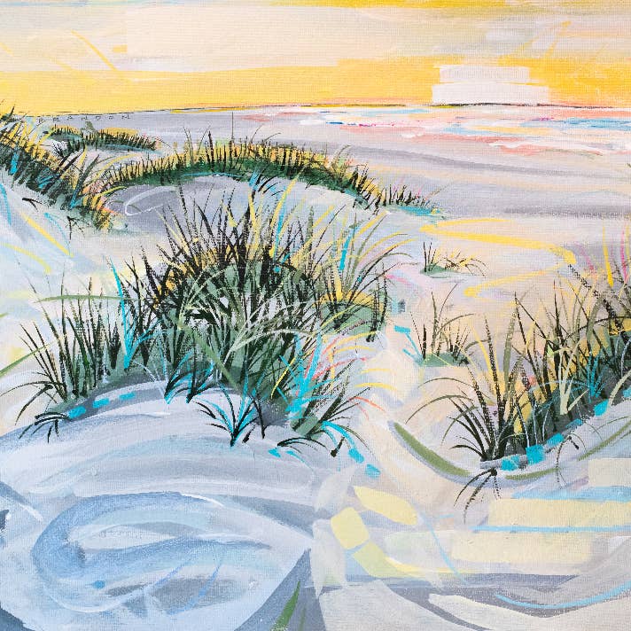 Dunes Herbeuses | Peinture Originale sur Panneau de Toile Fredrix 16x20 pour la vente par Brandon Art Co