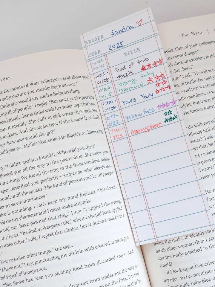 Reading Log Bookmark for wholesale by Desk of Sandra