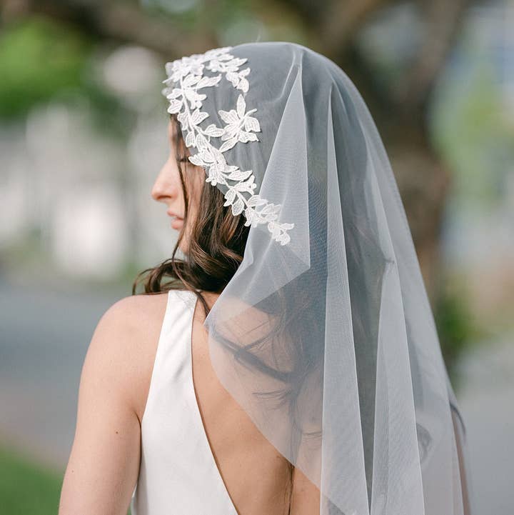 Miss Foxine Couture - Wholesale Veil - Women's - Fable Mantilla Wedding Veil0
