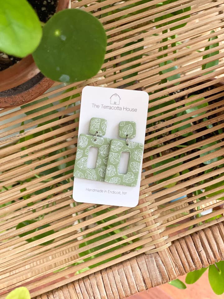Monstera Square Dangles for wholesale by The Terracotta House