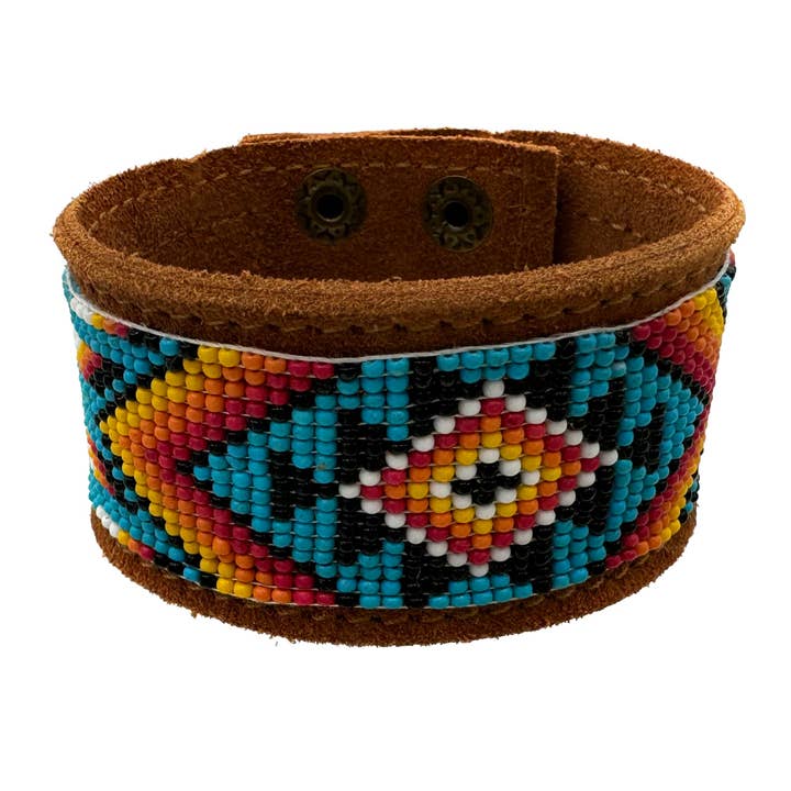 Lunar Deer - Wholesale Bangle Bracelet - Native Tribal Southwestern Suede Leather Wrap Bracelet