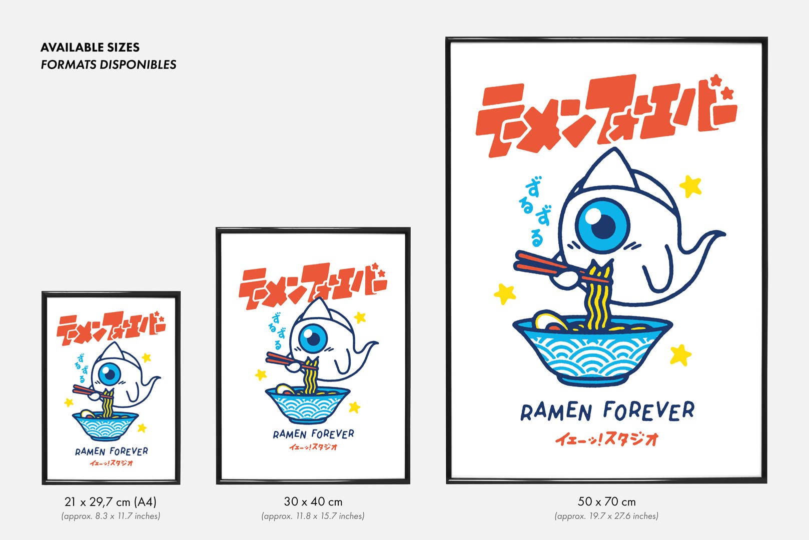 Yeaaah! Studio - Wholesale Poster - ‘Ramen Forever’ poster (Formaat 50x70 cm, 30x40 cm of A4)2