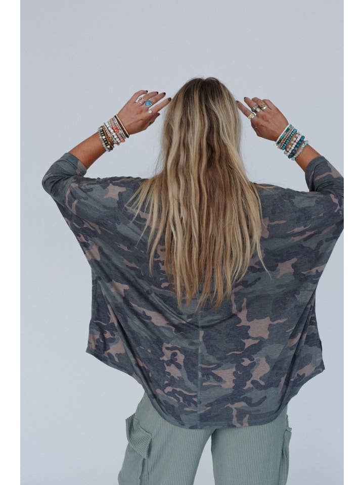 Three Bird Nest - Wholesale T-Shirt - Women's - Country Girl Camo Top - Army