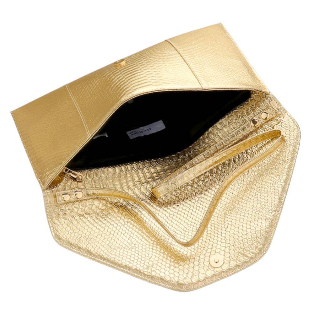 Sensibling Corp. - Wholesale Clutch Bag - Women's - Snake Skin Patterned Envelope Clutch / Shoulder Bag22