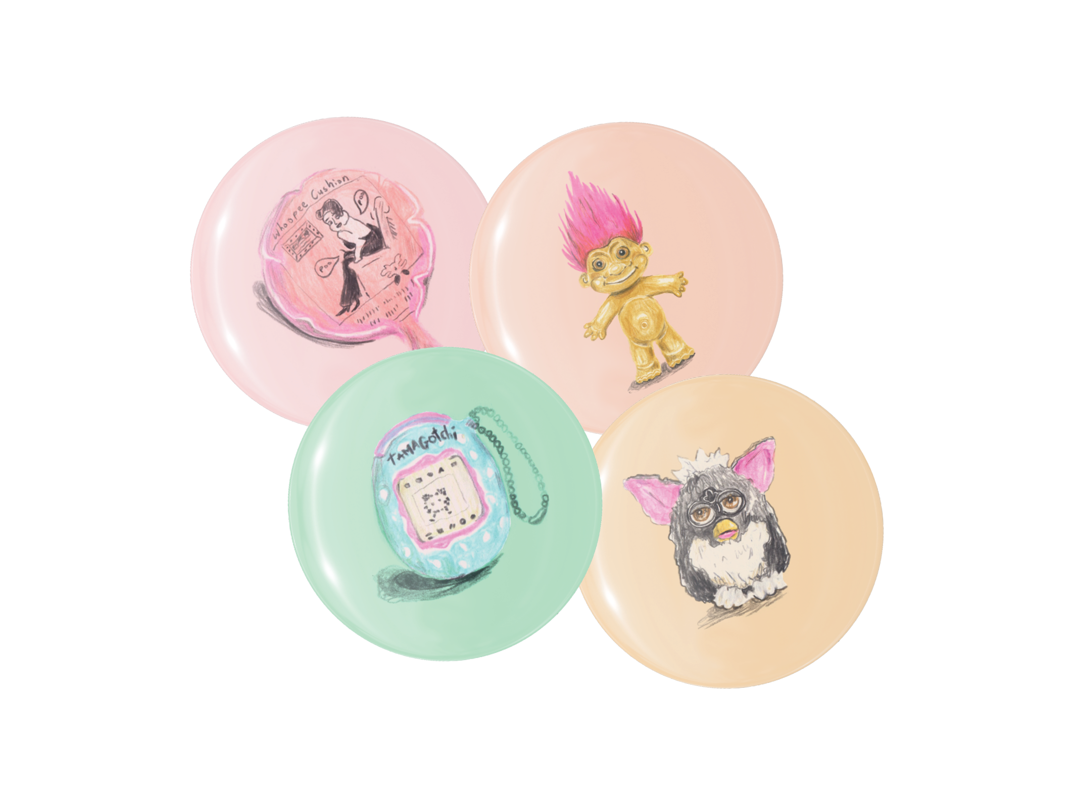 Amy Blue Illustration - Wholesale Lapel pin/button - 90's Toys Badge Pack1