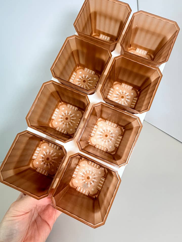 2.75” Amber Pot Set for wholesale by Coco and Palm Trees