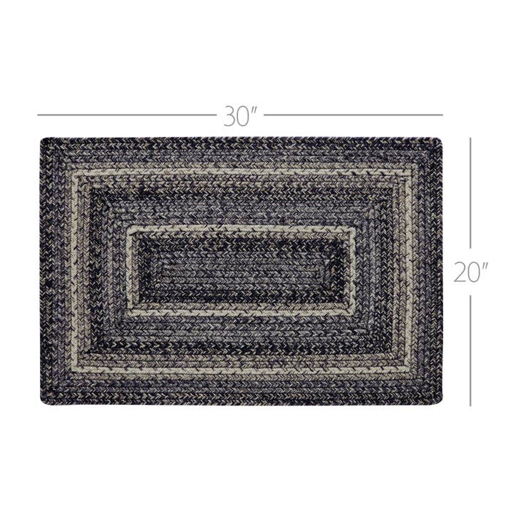 VHC Brands - Wholesale Door Mat - Sawyer Mill Black White Jute Rug Rect 20x30