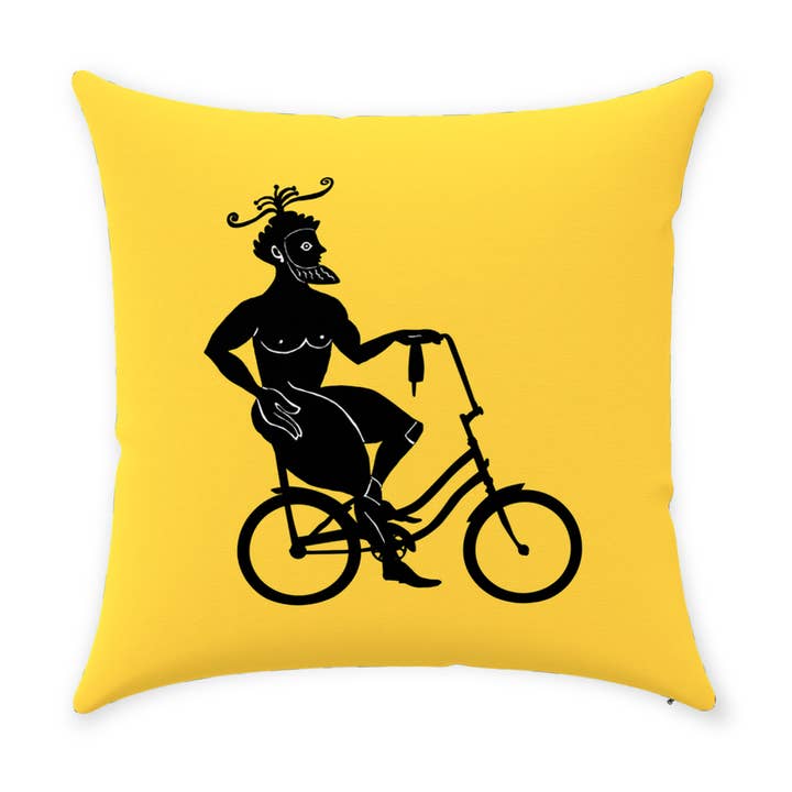 Greek God Serapis -- Bike Life Throw Pillow for wholesale by Bicycle Utopia