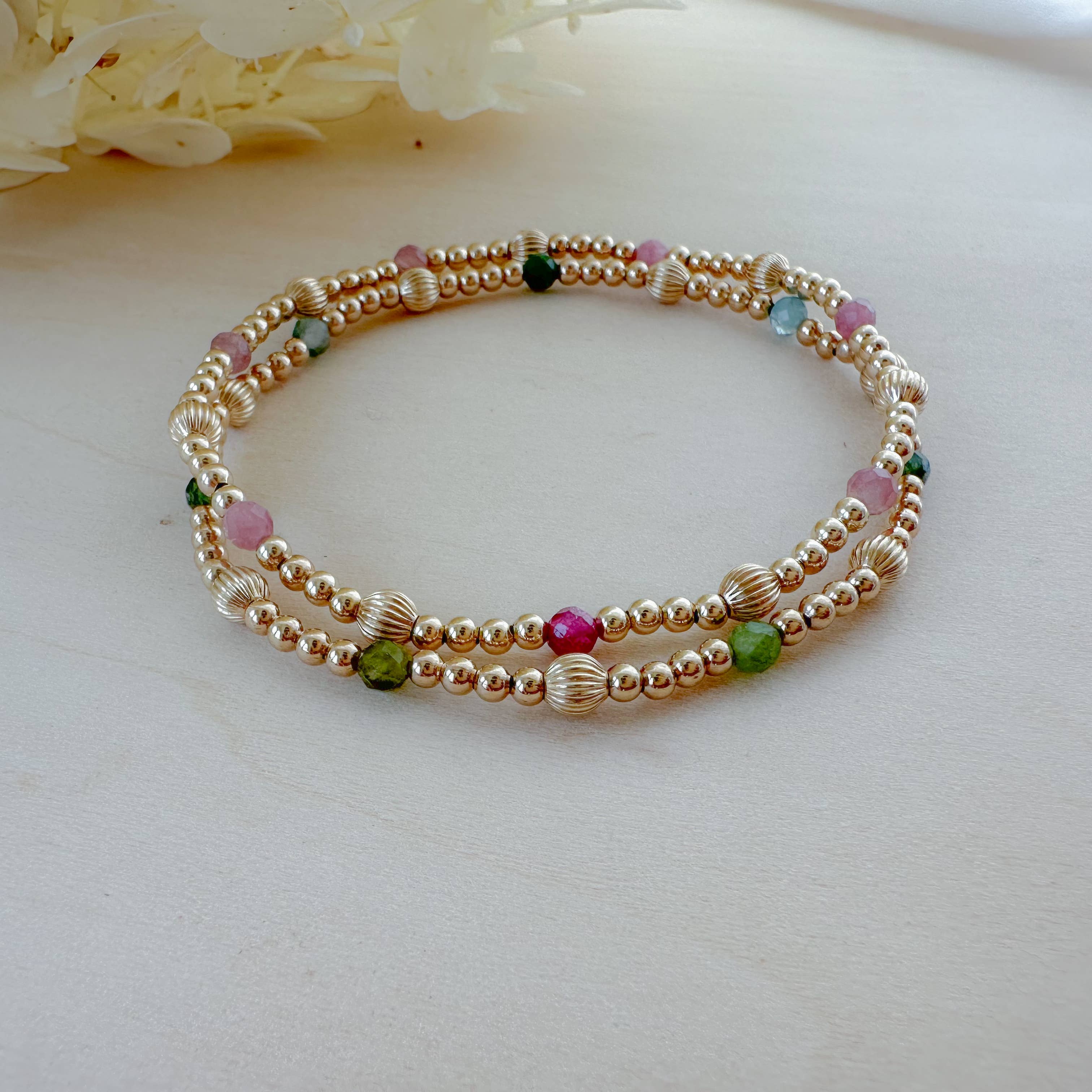 Amethyst and Opal - Vendita all'ingrosso Bracciale con perline - Bracciale con pietre preziose ondulate 1