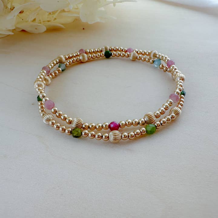 Amethyst and Opal - Vendita all'ingrosso Bracciale con perline - Bracciale con pietre preziose ondulate 1