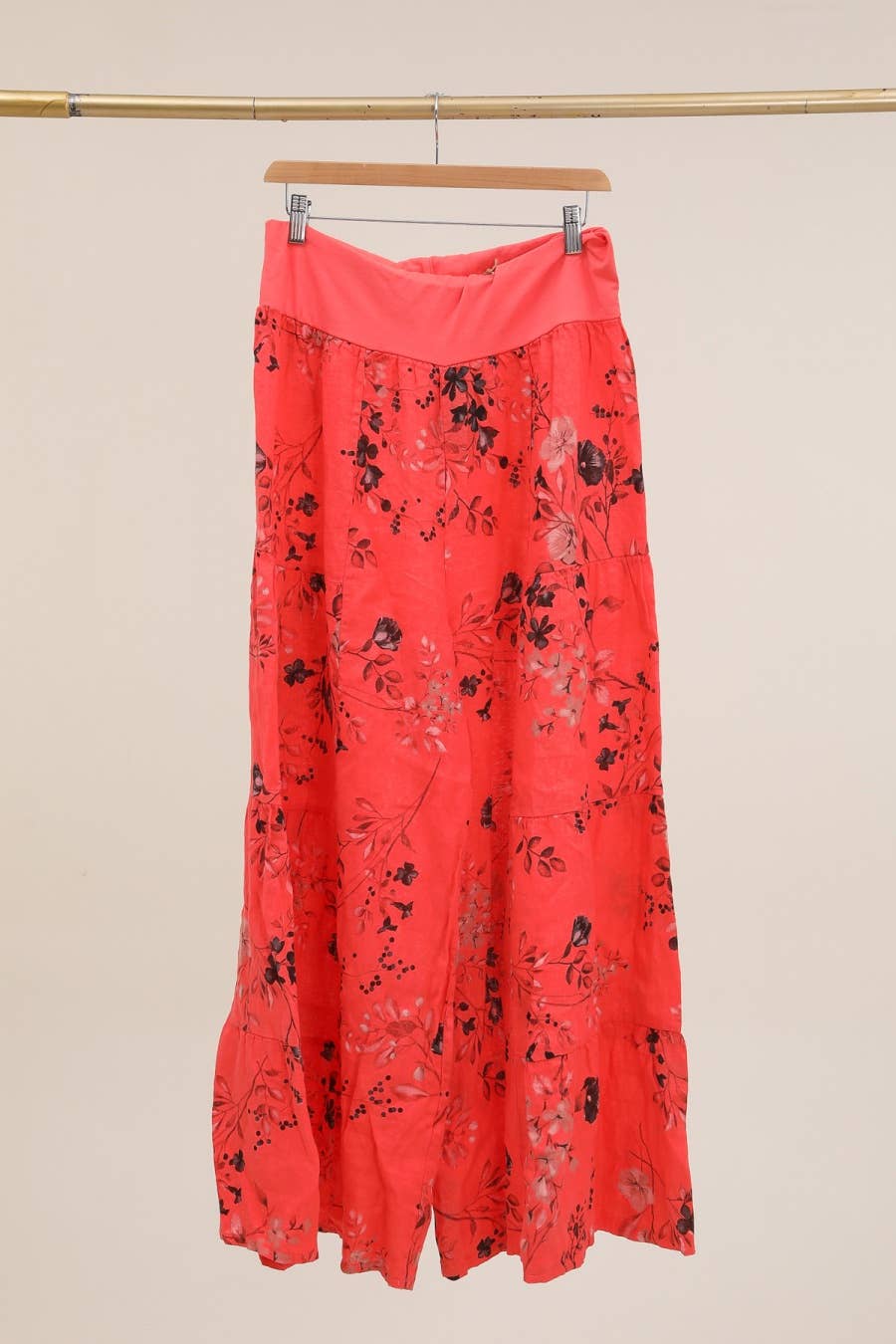 LÉA & LUC - Wholesale Pants - Women's - Floral print trousers in 100% Linen REF. 3052611