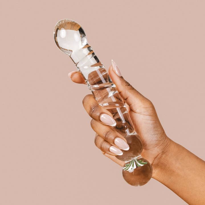 The Natural Love Company - Wholesale Sex Toy - Tansy Blossom Swirl | 8" Glass Dildo0