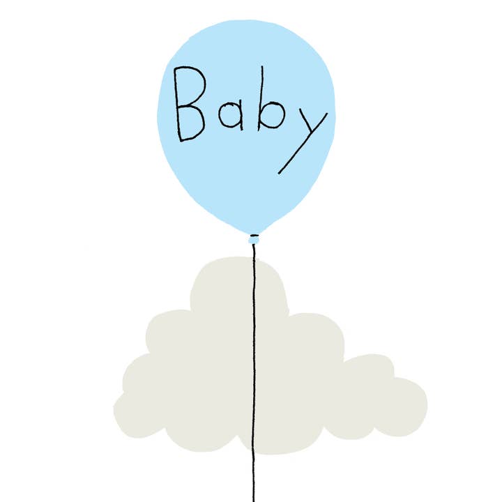 Alli Arnold - Wholesale Baby card - Blue Balloon Baby Card