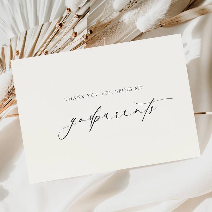 Black Bow Studio - Wholesale Religious Card - Thank You For Being My Godparents Greeting Card