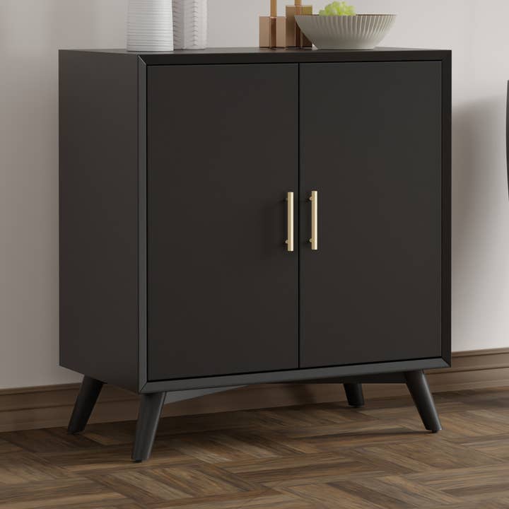 Mueble de bar compacto negro 1323APB para venta al por mayor de IDEAZ International LLC