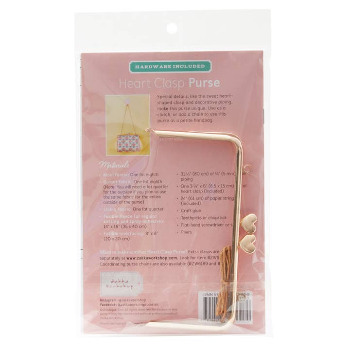 Zakka Workshop - Wholesale Clutch Bag - Women's - Heart Clasp Purse Rose Gold (#ZW2859)
