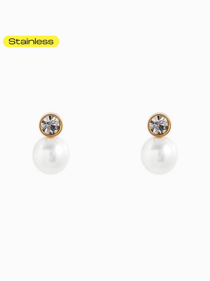 Boucles d'oreilles en perles de pierre inoxydable pour la vente par Sessori
