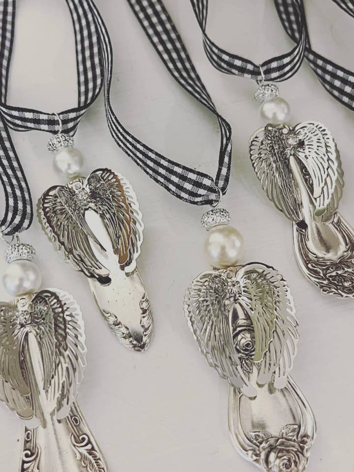 Vintage Spoon Angel Ornament | Unique Handmade Christmas for wholesale by Spoon Jewelry By Emily