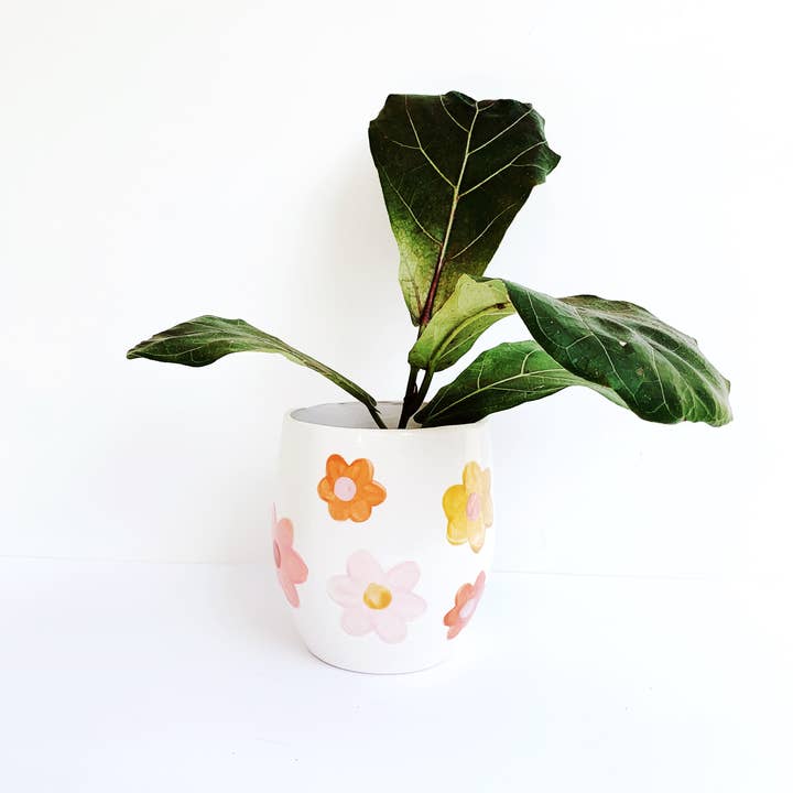 Luna Reece Ceramics - Vente Pot - Pot de Plantes Daisy Design Couleurs Assorties3
