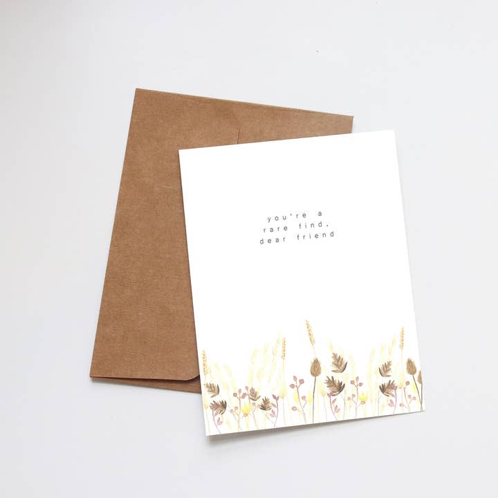 Je bent een zeldzame vondst, lieve vriend - Boho Wildflower Kaart voor wholesale door Pacific Greetings Co
