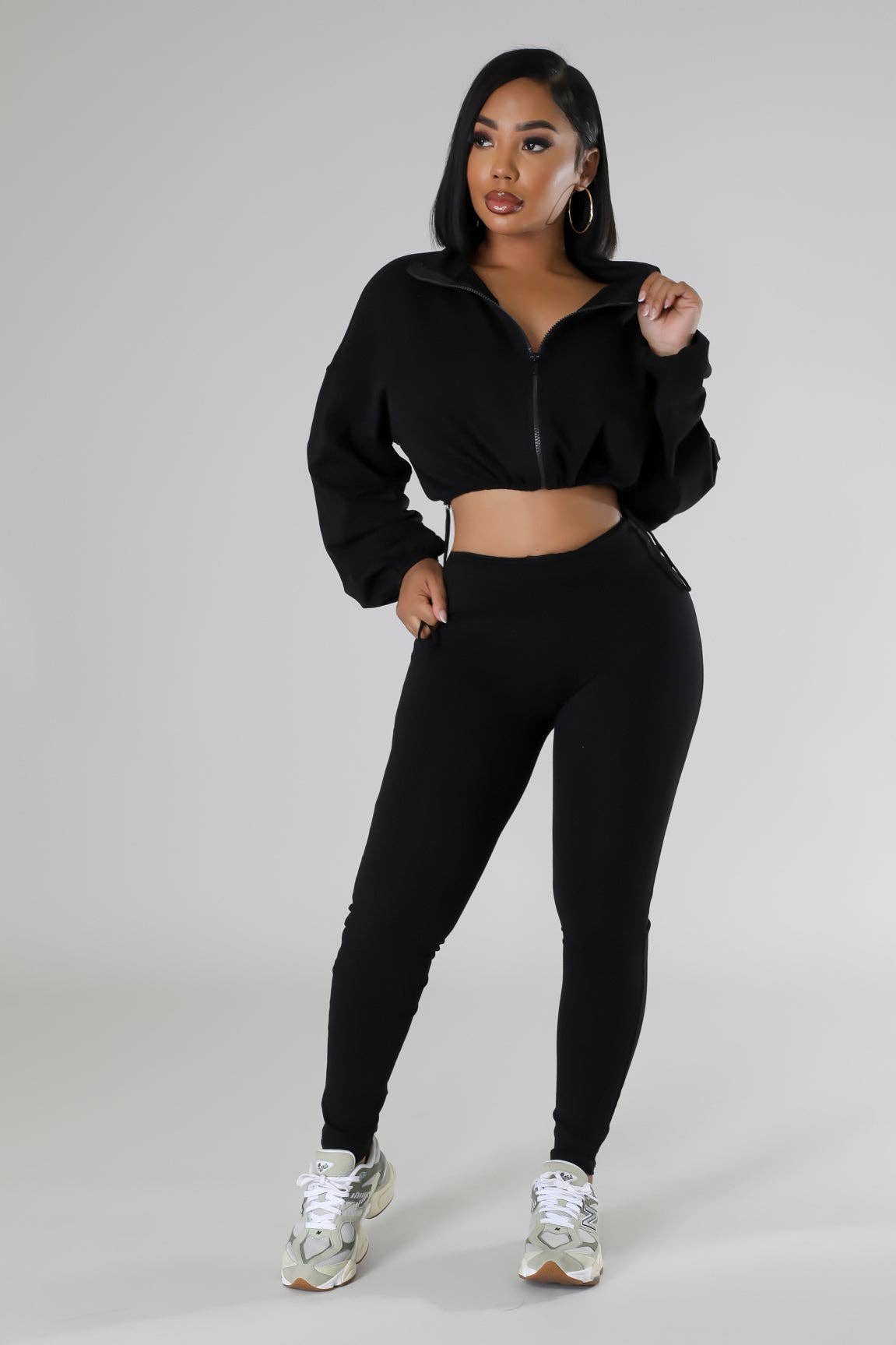 5besties inc - Vente Ensemble haut et pantalon (PAS d'intérieur) - Femme - ENSEMBLE COUPE-VENT ZIPPÉ ET LEGGING0