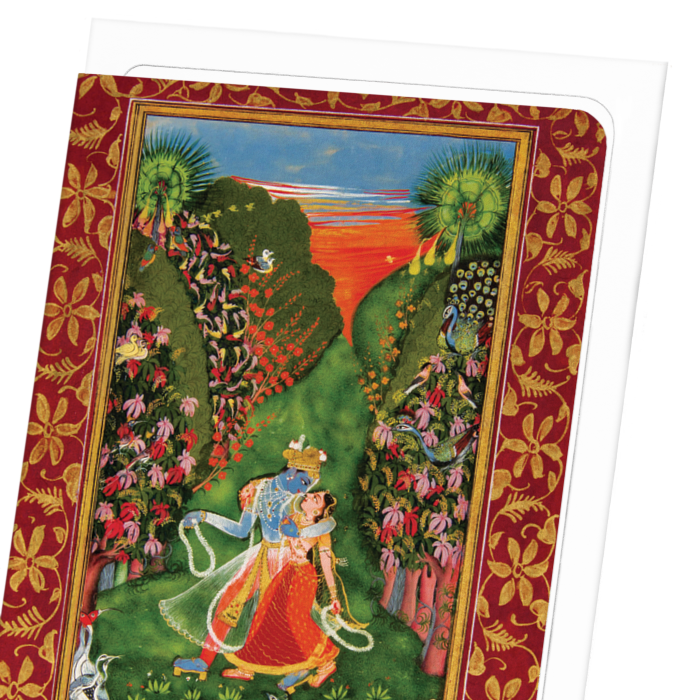 Ezen Trade - Wholesale Everyday Greeting Card - RADHA ET KRISHNA UN BOISSON FLEURI (1720): Painting Greeting Card2
