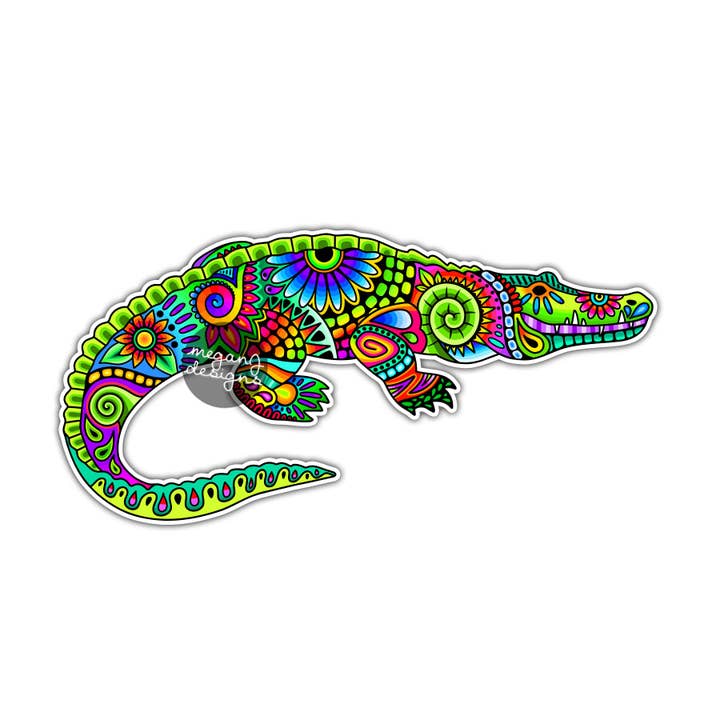 Alligator Waterproof Car Laptop Sticker for wholesale by MeganJDesigns