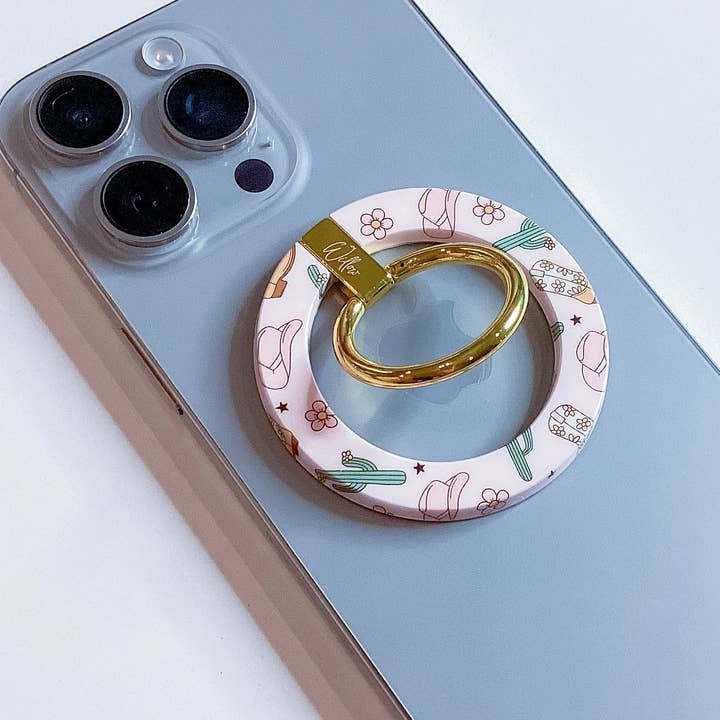 Willow Cases - Wholesale Vingerhouder (telefoon) - Western Cowgirl MagSafe Telefoonring1