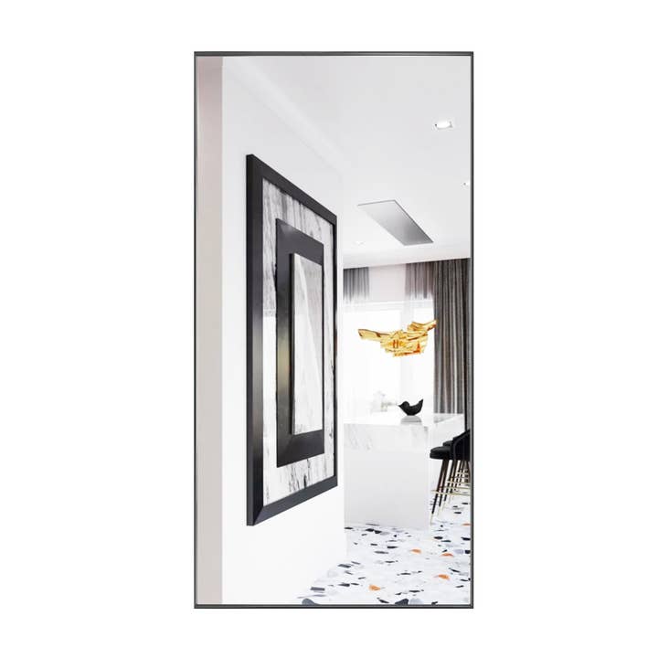 Brio Lighting - Wholesale Wall Mirror - Reflections Modern 30x60" Black Aluminum Framed Wall Mirror
