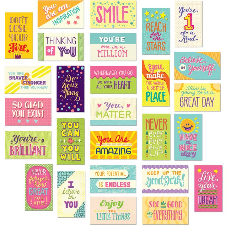 Youngever - Wholesale Stationery/Notecard Set - Youngever 300 Pack Motivational Quote Cards 100 Unique Cards0