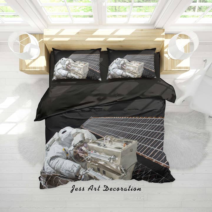 3D Astronaut Rumstation Dynebetræk Sæt Sengetøjssæt Dynebetræk Pudebetræk A168 LQH for engroshandel hos Jess Art Decoration