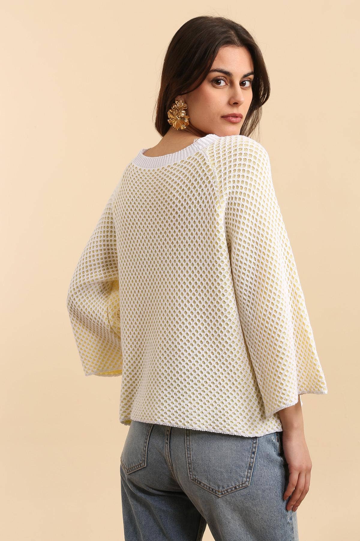 NAÏS PARIS – wholesale Knitted jumper – Women′s – ROUND NECK RAGLAN SLEEVE SWEATER 100% COTTON9