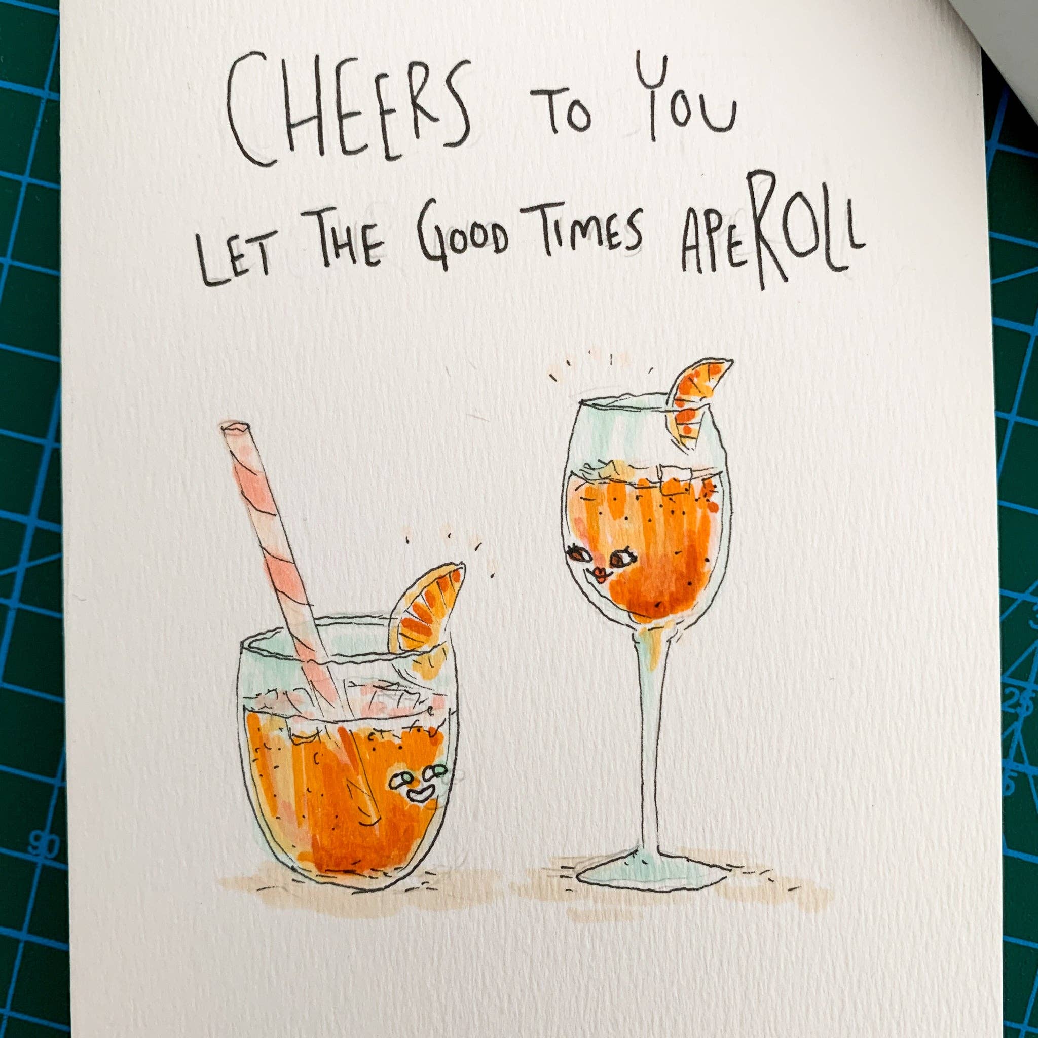 Well Drawn - Wholesale Everyday Greeting Card - Cheers To You, Let The Good Times Aperoll1