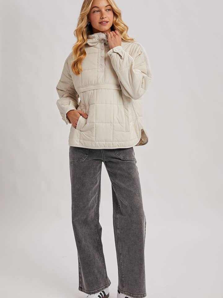 Bluivy - Wholesale Puffer jacket – Women’s - QUILTED PUFFER HOODED PULLOVER JACKET23