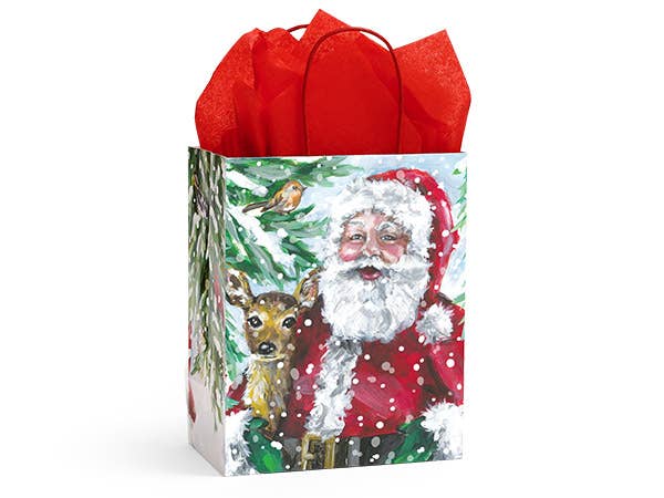 Nashville Wraps - Wholesale Gift Bag - Enchanted Santa Paper Christmas Retail Gift Bags1