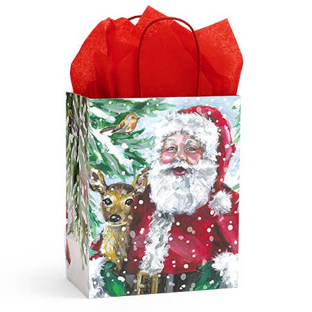 Nashville Wraps - Wholesale Gift Bag - Enchanted Santa Paper Christmas Retail Gift Bags1