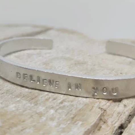 Believe in You Silver Cuff for wholesale by benny and the moo